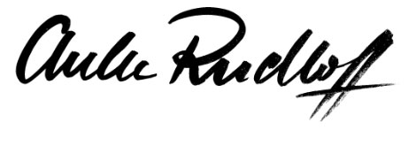 Der Name “Anke Rudloff” in schwarzer Handschrift